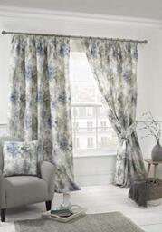 Sundour Woodland Blue-Pencil Pleat Curtains-66x72/168x183cm, 66x72