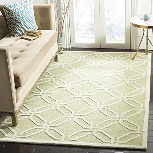 Safavieh Modern Indoor Hand Tufted Rectangle Area Rug, Cambridge Collection, CAM311, in Lime / Ivory, 122 X 183 cm for Living Room, Bedroom or Any Indoor Space