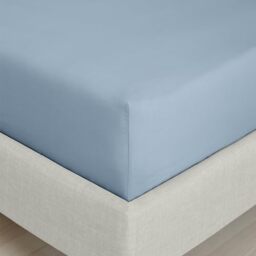 Bianca 200 Thread Count Cotton Percale Extra Deep Single Fitted Sheet Blue