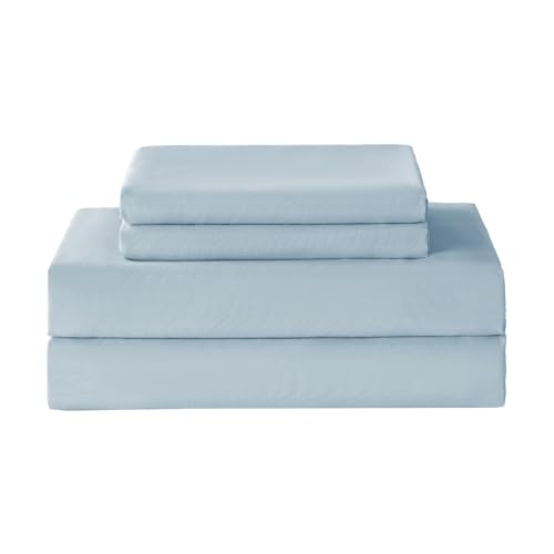 Yibeizi Light Blue King Sheet Set,Soft Microfiber Cooling Bed Sheets,4 Pieces Deep Pocket Fitted Bedsheet Flat Sheet & Pillowcases