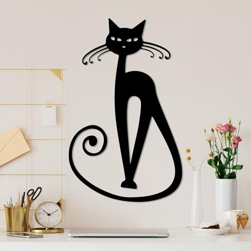 Stylish Black Decorative Metal Wall Accessory, 37 x 60 cm, 100% Metal, 1.5 mm Thickness, Perfect for Modern Home Decor & Unique Wall Art
