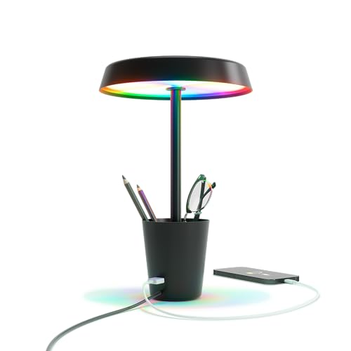 Umbra Cump Lamp, LED Table Lamp, Dimmable for Living Room, Study, Bedroom and More, Black, One Size
