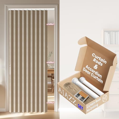 AJAZZ Blackout Curtains 78 Inches Long for Doorways and Closets, Thermal Insulated Temporary Room Dividers (1 Pack, Brown, 44 x 78 Inch)
