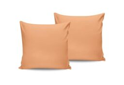 Soft Cotton Pillowcase Set (2 Pieces), Pale Orange, 80 x 80 cm, 100% Cotton Ranforce, 117 g/m², Ideal for Cosy Bedrooms and Stylish Decor