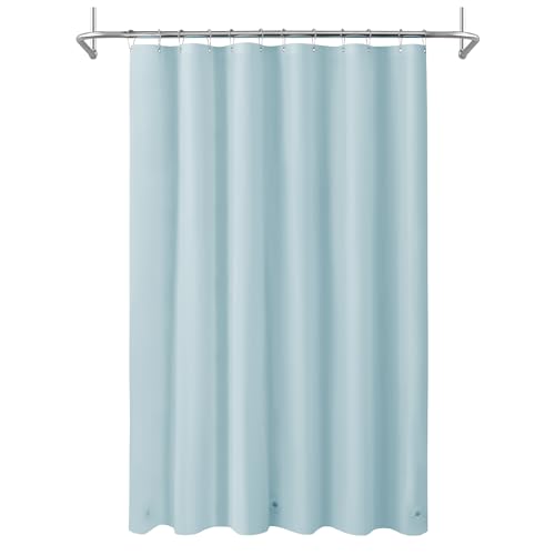 Mrs Awesome Light Blue Shower Curtain Liner with 3 Magnets, 72x72 Premium Flexible Sturdy Plastic Shower Curtain for Bathroom Lightweight & Waterproof, Light Blue