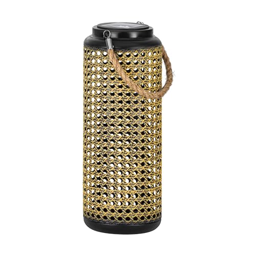 Eglo Solar Lantern Z_Solar, Outdoor lamp with Handle, Light Fixture for Balcony and Garden, Metal and Plastic in Black Brown, Warm White Lighting