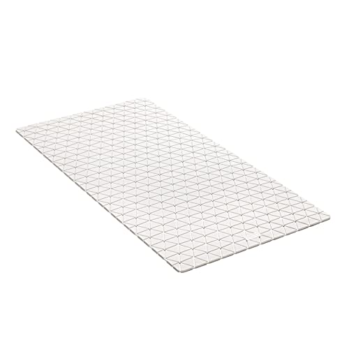 TATAY Bath Mat, Non-slip, SBS - TP Rubber with 94 Suction Cups, Rectangular, Diamond Design, White. Measures 72 x 36 cm