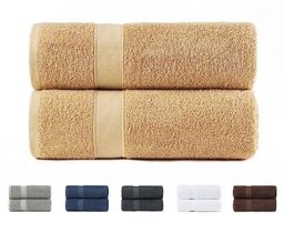 Todocama Set of 2 Shower Towels, 100% Cotton, 550 GSM, Extra Soft, Highly Absorbent and Quick Drying, 70 x 140 cm, Beige