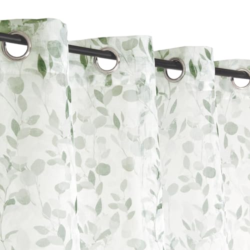 Atout Ciel Ready-to-Hang Veil Curtain with Eyelets 140 x 240 cm Green