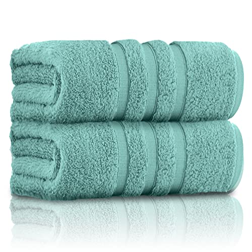 GC GAVENO CAVAILIA 100% Ringspun Cotton Bath Towels, Luxury 550 GSM Zero Twist Towel Sheets, Duck Egg, 80x140 Bath Sheet