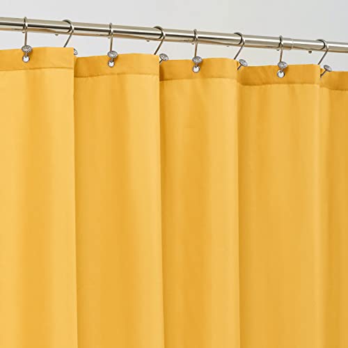 ALYVIA SPRING Yellow Shower Curtain or Liner with 3 Magnets - Soft Hotel Quality Fabric Shower Curtain for Bathroom, Light-Weight & Machine Washable - Standard Size 72x72, Mustard Yellow