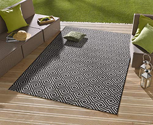 Hanse Home Northrugs Indoor and Outdoor Rug Checked Black 160 x 230 cm