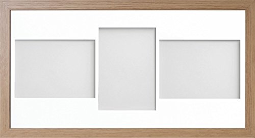 Allington Range 20x10-inch Beech Picture Photo Frame with White 3-Aperture Mount for Image Size 7x5-inch (LPL)