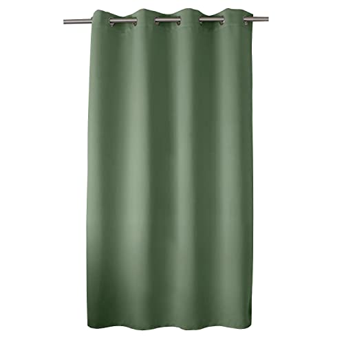 ED ENJOY HOME Blackout Curtain with Silver Eyelets, Clay Green, 140 x 180 cm, 100% Polyester, OEKO-TEX Certified Fabric, Licorice Collection