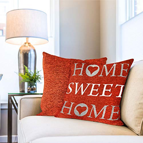 Emma Barclay Home Sweet Home Jacquard Cushion Cover in Burnt Orange - 17x17 (43x43cm)