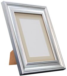 FRAMES BY POST Scandi Vintage Picture Photo Frame, Recycled Plastic, Silver with Light Grey Mount, A4 Image Size 9 x 6 Inch