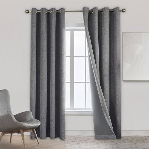 Sekey Blackout Curtain 2 Pieces W 140 x H 175 cm Curtain Living Room Curtains Opaque Eyelets Hanging