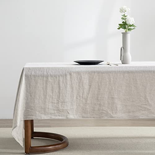EVERLY Linen Table Cloth, 100% Stonewashed French Linen Table Cloths for 6-Foot Rectangle Tables 60x108 Inches, Washable Thanksgiving Tablecloths, Decorative Halloween Table Cloth