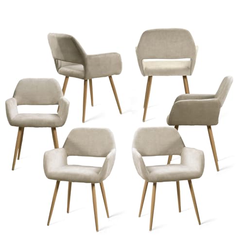 MEUBLE COSY Dining Chairs Set of with Arms Fabric Upholstered