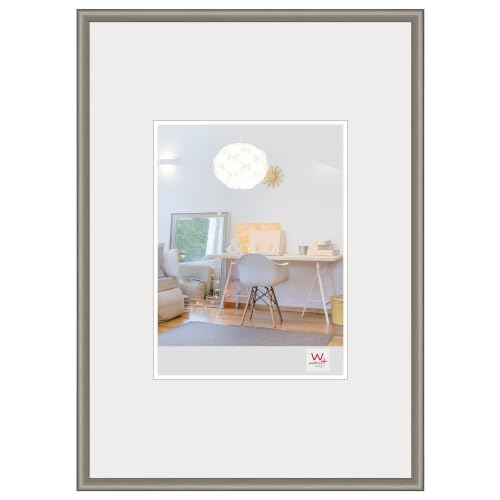 walther Design Picture Frame Steel 29,7 x 42 cm (DIN A3) with Art Glass, New Lifestyle Plastic Frame KVX342D