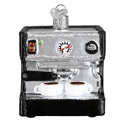 Old World Christmas Coffee and Tea Gifts Glass Blown Ornaments for Christmas Tree Espresso Machine