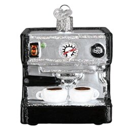 Old World Christmas Coffee and Tea Gifts Glass Blown Ornaments for Christmas Tree Espresso Machine