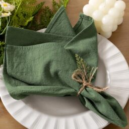 "Socomi Linen Napkins Olive Green Christmas Easter Spring Cloth Napkins Bulk Washable Cotton Napkins Set of 6 17""x17"" for Wedding Party Bridal Baby Shower Birthday Table Decorations"