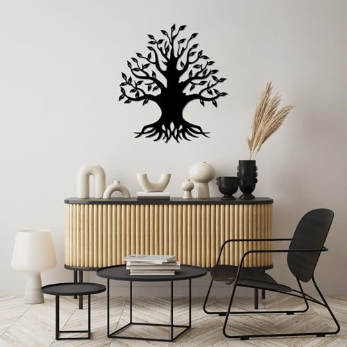 Stylish Black Decorative Metal Wall Accessory, 70 x 76 cm, 100% Metal, 1.5 mm Thick, Easy Wall Mounting, Perfect for Modern Home Decor