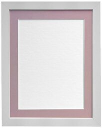 "FRAMES BY POST 25mm White Picture Photo Frame with Pink Mount 24"" x 20"" For Pic Size 20"" x 16"" (Plastic Glass)"