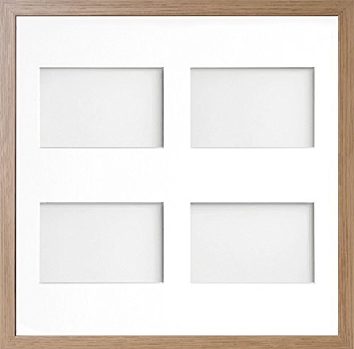 Allington Range 40x40-cm Beech Picture Photo Frame with White 4-Aperture Mount for Image Size 6x4-inch (Portrait)