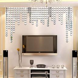 Ambiance Sticker 100 Heart Mirror Wall Stickers Easy to Peel And Safe On Walls, Children's Room And Children's Room, Wall Decoration Crystal Surface