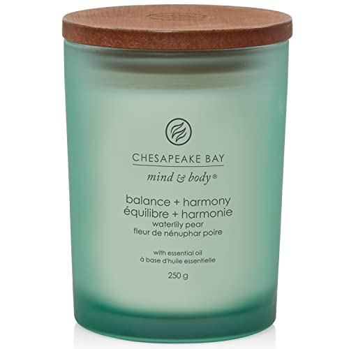 Chesapeake Bay Scented Candle - Balance + Harmony (Water Lily Pear) Medium Aromatherapy Tumbler Candle - Burn Time: Up to 57 Hours - Mind & Body Collection - Gifts for Women