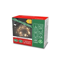 Konstsmide USB Fairy Lights/100 Warm White Diodes/Indoor Use/4.95m of Micro Lights on Silver Coloured Wire/Transparent Cable String Lights