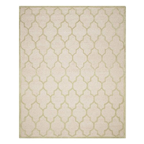 Safavieh Trellis Indoor Hand Tufted Rectangle Area Rug, Cambridge Collection, CAM134, in Ivory / Light Green, 122 X 183 cm for Living Room, Bedroom or Any Indoor Space