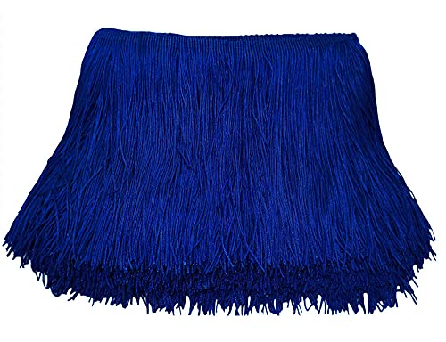 "Lauthen.S 10 Yards of 6"" Chainette Fringe Trim Tassel Sewing Trim for DIY Craft Latin Dress Lamp Shade Decoration Royal Blue"