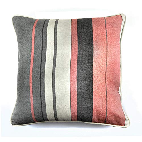 "Fusion - Whitworth Stripe - 100% Cotton Filled Cushion - 43x43cm (17x17"") in Blush"