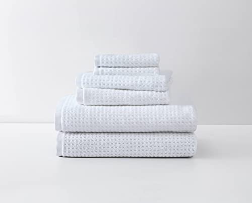 Tommy Bahama - Northern Pacific Collection - 6 Piece Towel Set- Decorative Luxury Hotel & Spa Quality Bathroom Linens, Absorbent & Fade Resistant, 6 Piece, White