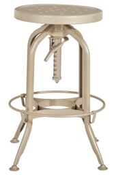 Premier Housewares Champagne Finish Adjustable Stool Reflective Gold Steel Stool With Height Adjustment Kitchen Stool Bar Stool Modern Design (41 x 74 x 41 cm)