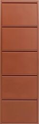 Kare Design Shoe Container Caruso 5, Brown, Steel, 5 Tipping Compartments, Space for 6 Pairs of Shoes, Slim, Space-Saving, Storage Space, Hallway, Floor, 173x50x15 cm