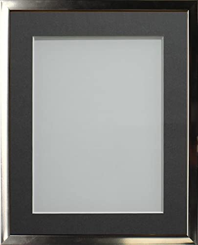 Frame Company Drayton Range Chrome Effect Photo Frame with Grey Mount, 20x16 for image size A3