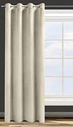 Eurofirany Design91 ROSA Soft Plain Opaque Velvet Curtain with Eyelets - 1 Unit, Fluffy Panel Drape Classic Glamour Elegant Living Room Bedroom, W55 x L98, Beige
