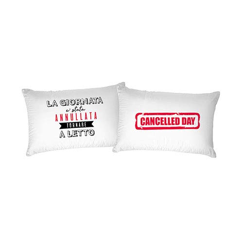 Italian Bed Linen Pair of Digital Printed Cushion Covers Printed 42 52 x 82 cm