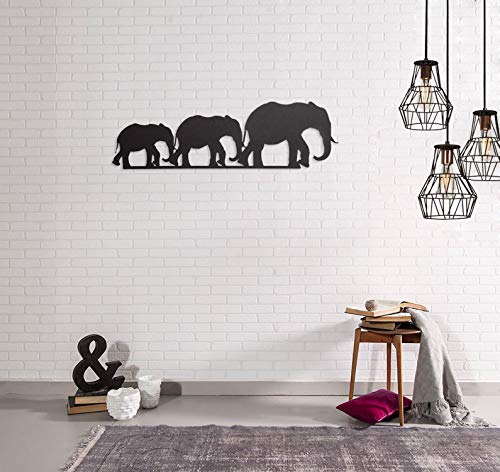 Homemania Wall Decoration, Steel, Black, 50 x 0.15 x 15 cm