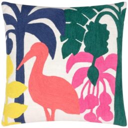 furn. Marula Embroidered Tropical Polyester Filled Cushion