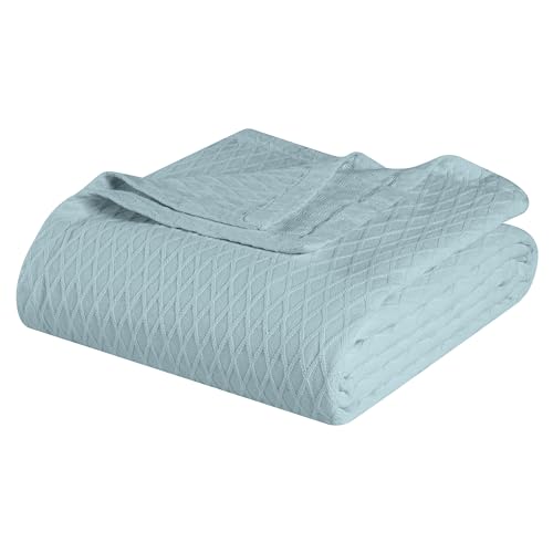 Superior Diamond Pattern Blanket 100% Cotton Cover for Home Couch Bed Soft Warm Blankets Boho Aesthetic Comfy Cozy and Cute Decorative Bedding Essentials California