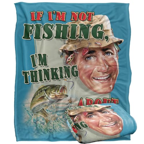 Jq Licensing - Jw-Jp Thinking About Fishing Silky Touch Super Soft Throw Blanket 152 X 127 Cm