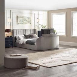 Julian Bowen Clara TV Ottoman Bed, Storage, Double, Grey - W153 x D220cm