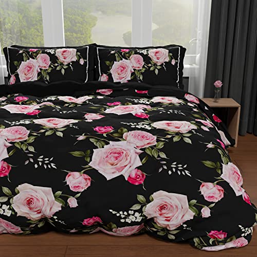 PETTI Artigiani Italiani - Microfibre Duvet Cover Set, Floral 20 01, 250 x 200 cm + 2 pillowcases 50 x 80 cm - Made in Italy