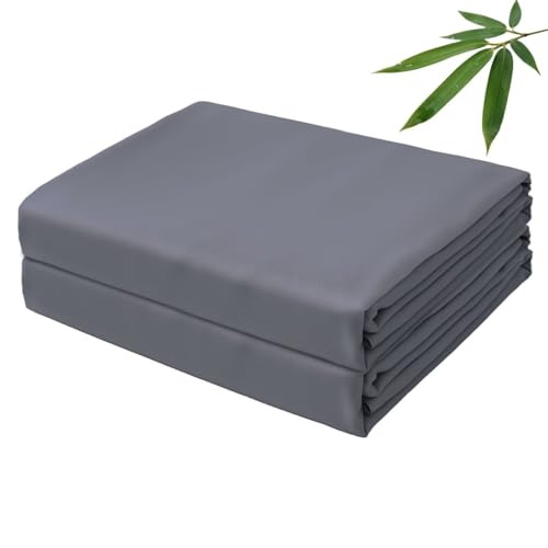 Bamboo Viscose Flat Sheets Only, 400 Thread Count Sateen Weave Full Size Flat Sheet Only 2 Pcs, Luxury Soft Cooling for Hot Sleepers, Silky Breathable (Dark Grey, Full 2 Pcs)
