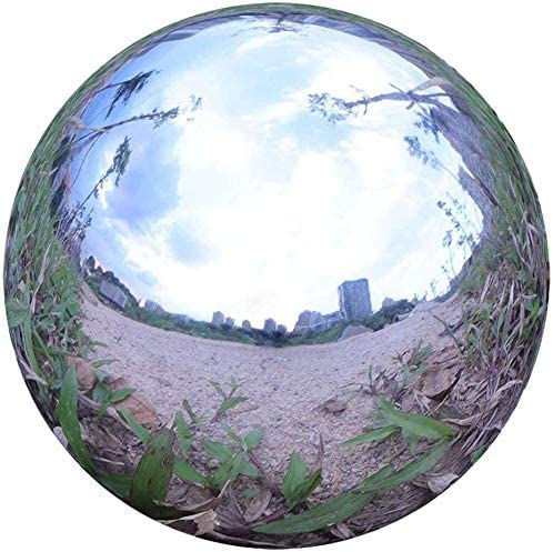 Folytiy Durable Stainless Steel Gazing Balls Hollow Mirror Globe Floating Reflective Ball Polished Shiny Sphere for Home Garden Pond Outdoor Swimming Pool Decoration (23.6 Inch)